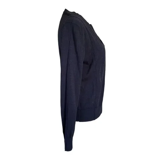 Banana Republic women's size XS dark blue stretchy wool button down sweater - Picture 3 of 7